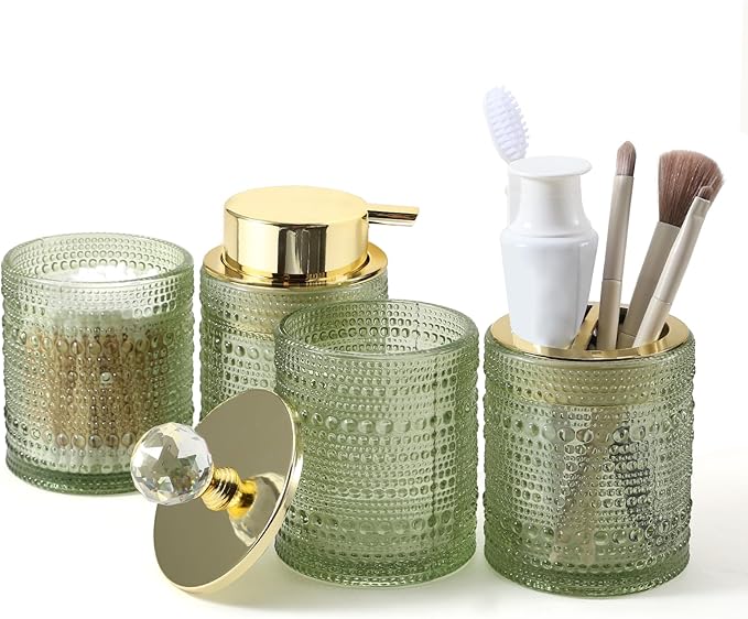 DASITON Bathroom Accessories Set, Toothbrush Holder, Bathroom Tumbler, Cotton by DASITON