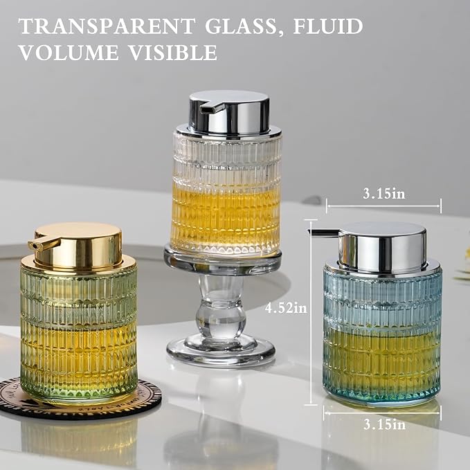 Glass Foam Soap Dispenser for Kitchen & Bathroom, Refillable Lotion Dispenser - Image 6