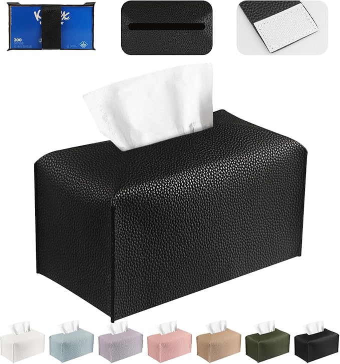 Tissue Box Cover PU Leather Tissue Holder Rectangle Facial Tissue Case Tissue by DecorateYourHome