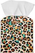 Leopard Print Tissue Box Holder Stylish Leather Square Tissue Box Cover by Pzuqiu