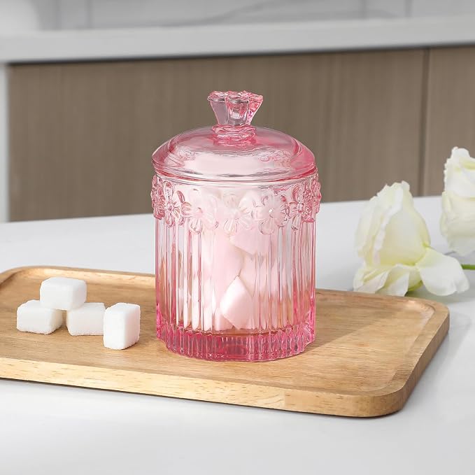 rejomiik 2 Pack Qtip Holder Glass Apothecary Jars - Image 5