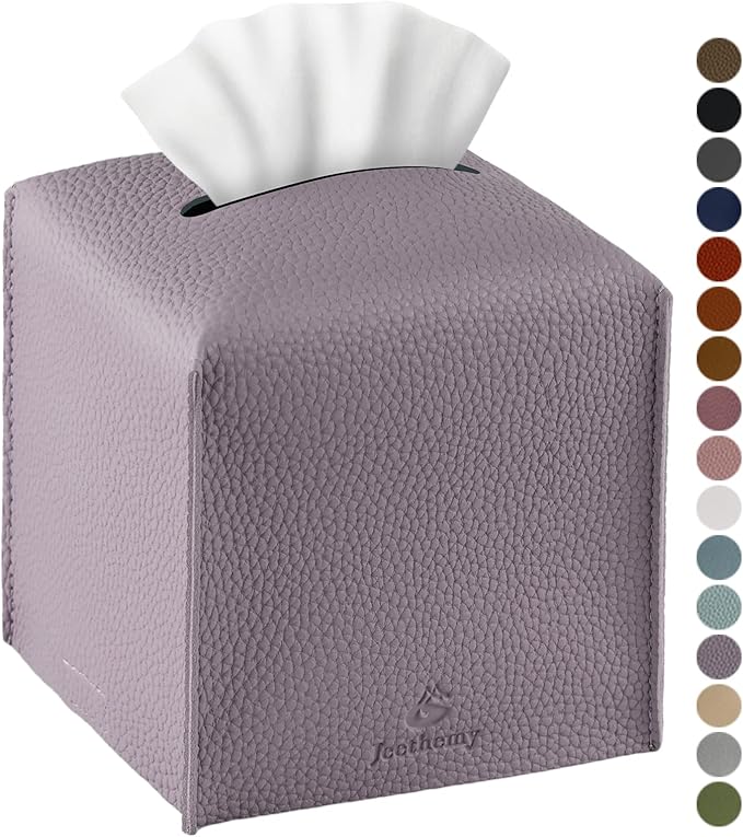 Tissue Box Cover, Jeethemy Square PU Leather Tissue Box Holder, Modern Tissue by Jeethemy