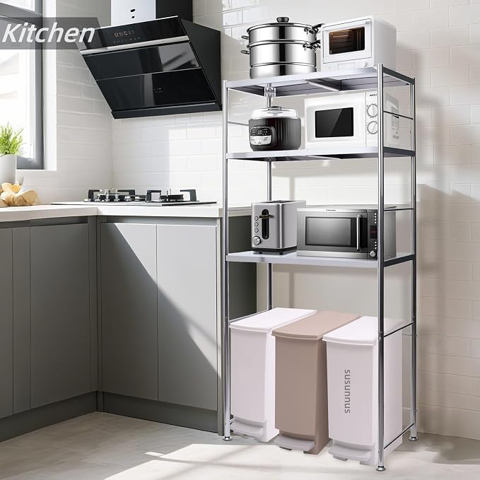 susunnus Stainless Steel Shelf, Kitchen Storage Shelves, Microwave and Mini - Image 5