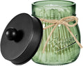 SheeChung Green Glass Qtip Holder Dispenser, Mason Jar Apothecary Jars by SheeChung