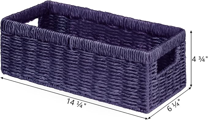 Vagusicc Wicker Storage Basket, Paper Rope Wicker Baskets - Image 2