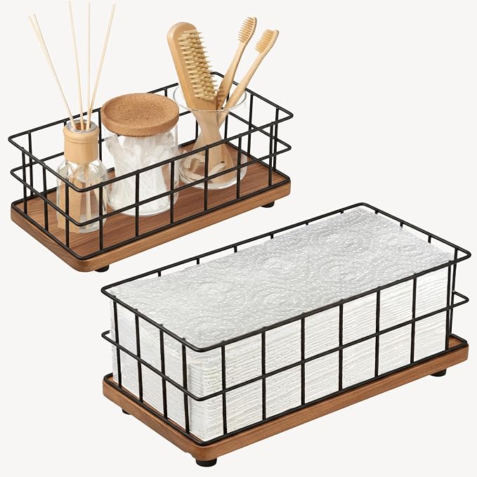 BAOBAB WORKSHOP Wooden Bathroom Basket Organizer & Storage, Toilet Paper Basket - Image 9