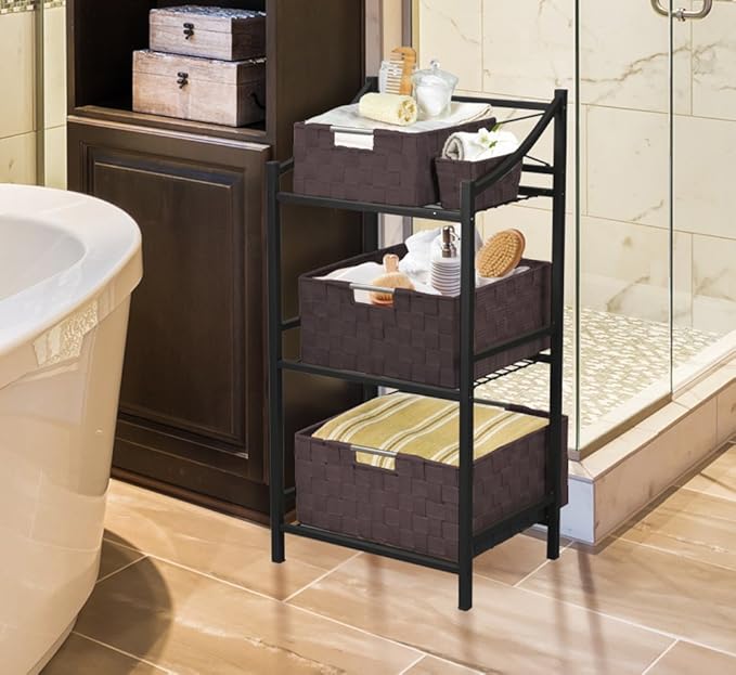 Sorbus Storage Baskets for Organizing, Mesh Hand-Woven Design, Linen Closet - Image 3