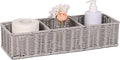 Gray 3-Section Wicker Storage Basket by UPINFREE