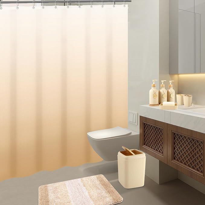 32PCS Bathroom Sets with Shower Curtain and Rugs Beige Bathroom Accessories Set - Image 8