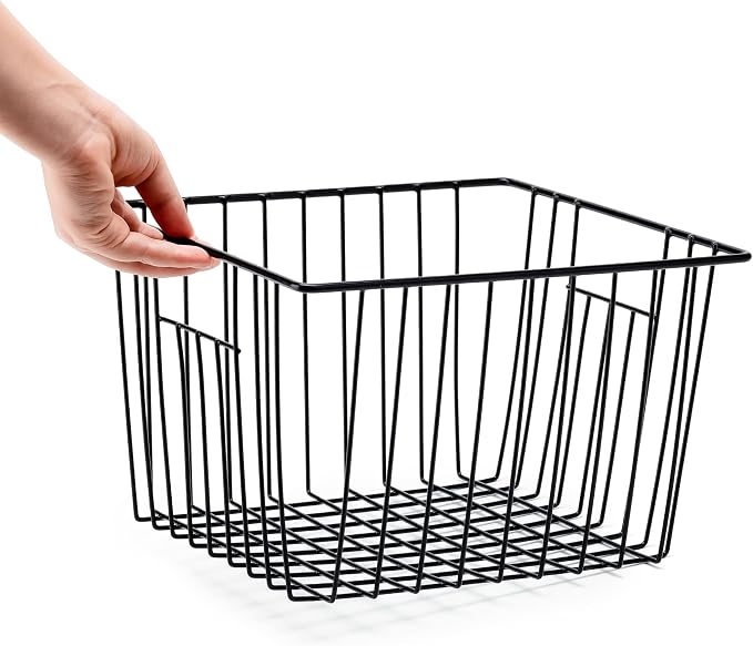 SANNO Freezer Storage Baskets, Pantry Storage Wire Basket Organizer Bins - Image 4