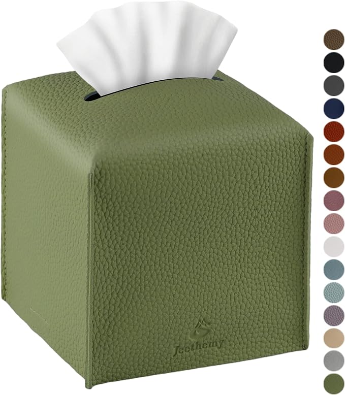 Tissue Box Cover, Jeethemy Square PU Leather Tissue Box Holder, Modern Tissue by Jeethemy