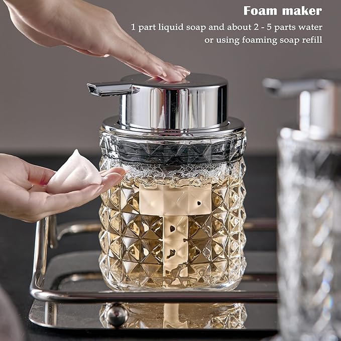 Foaming Hand Soap Dispenser, Glass Foam Soap Dispenser or Lotion Dispenser - Image 3