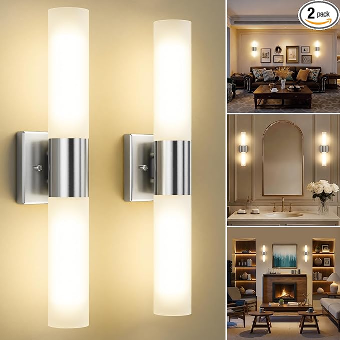 Bathroom Wall Sconces Set of Two, 21 Inch Modern Vanity Lights by Kalium