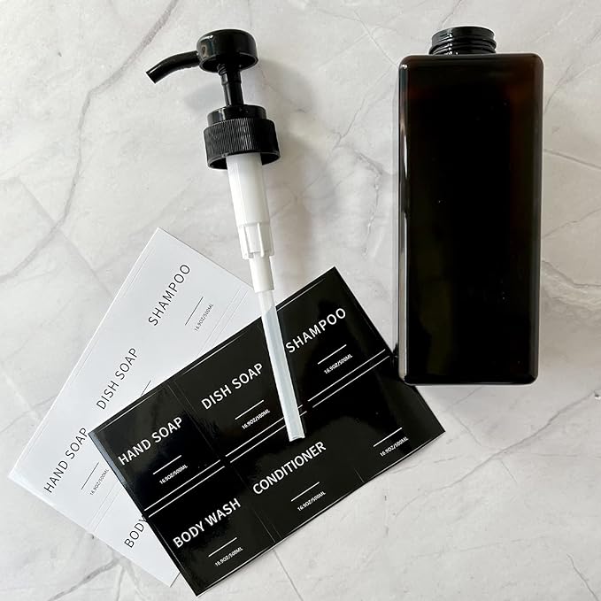 Soap Dispenser with Waterproof Labels, Thickened Plastic Hand Soap Dispenser - Image 6