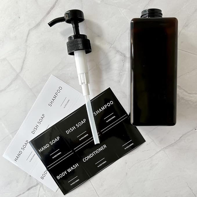 Soap Dispenser with Waterproof Labels, Thickened Plastic Hand Soap Dispenser - Image 6