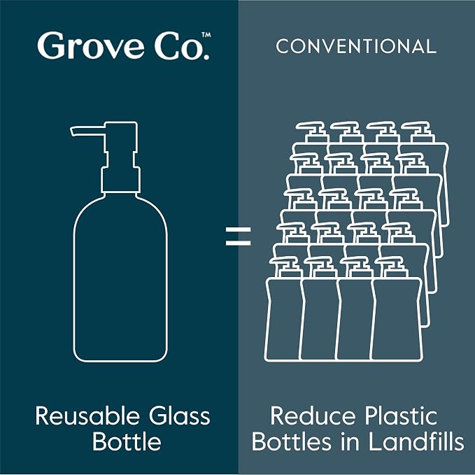 Grove Co. Gel Hand Soap Dispenser 2 x Refillable Glass Bottles - Image 6