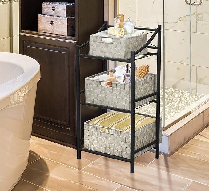 Sorbus Storage Baskets for Organizing, Mesh Hand-Woven Design, Linen Closet - Image 3