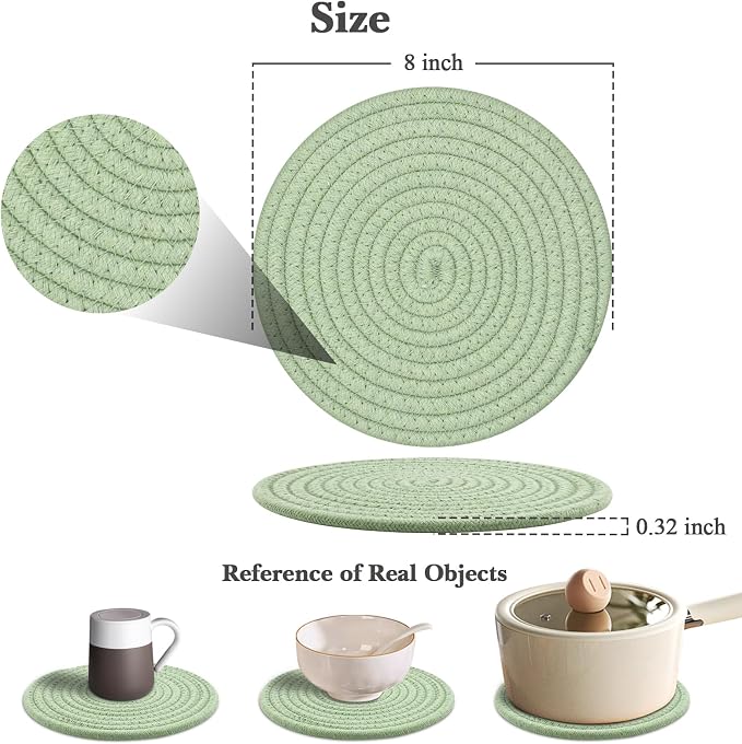 Trivets for Hot Dishes, 4 Pot Holders for Kitchen, Heat Resistant Mats for - Image 2