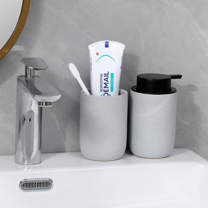 Hand Soap Dispenser for Bathroom Decro, Ceramic Liquid Pump Bottles Refillable - Image 2