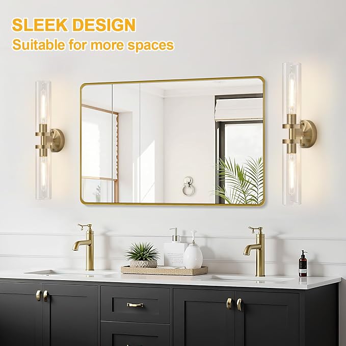 Brass Wall Sconces, Hardwired Bathroom Sconces Wall Lighting - Image 6
