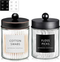 SheeChung 2-Pack Qtip Holder Dispenser-Glass Apothecary Jars by SheeChung