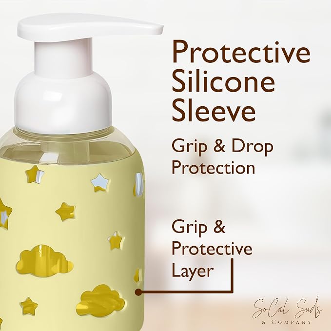 SoCal Suds & Company Foaming Hand Soap Dispenser Glass, Liquid Soap Pump - Image 4