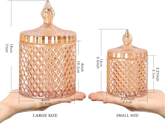 R FLORY 2 Pack Qtip Holder Glass Apothecary Jars - Image 2