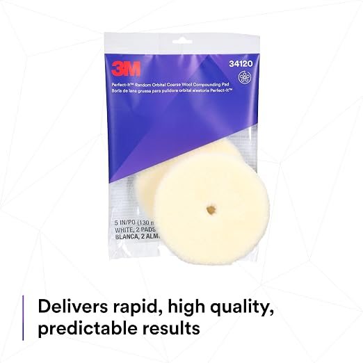 3M Perfect-It Random Orbital Coarse Wool Compounding Pad, Orbital Pads - Image 5