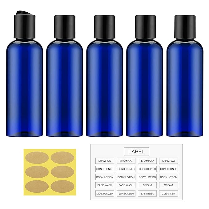 Travel Bottles for Toiletries 3.4 oz by HOME
