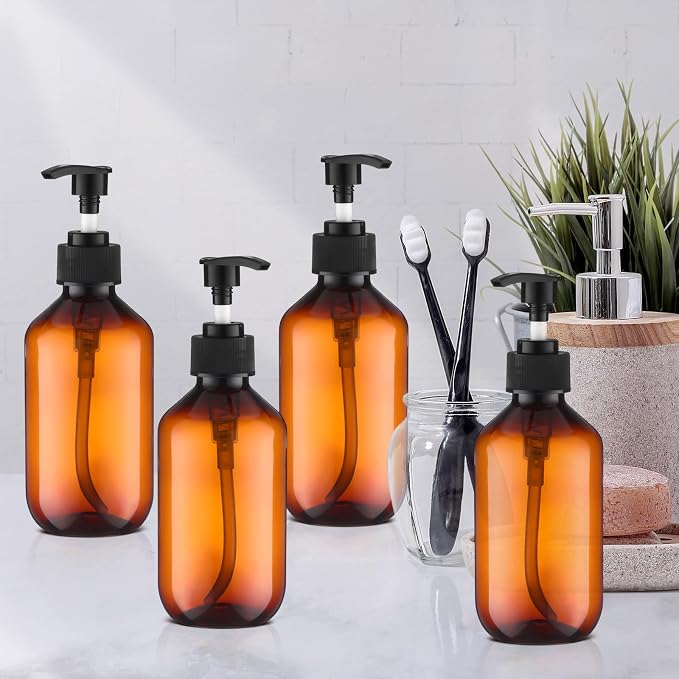 Uiifan 16 Pcs 8.5 oz Amber Foaming Soap Dispenser Refillable Foam Pump Bottle - Image 5