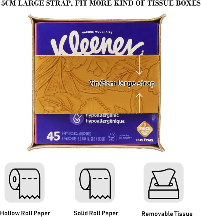 Square Tissue Cube Cover PU Leather Tissue Organizer - Image 3