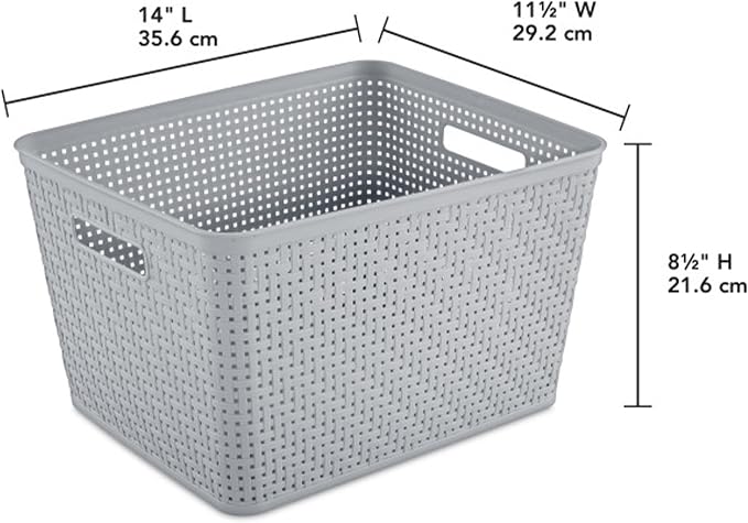 Sterilite 6-Pack Tall Basket, Woven Plastic Storage Baskets - Image 3