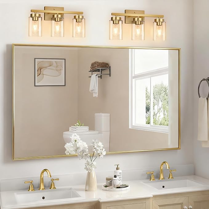 IZORRO Modern Bathroom Light Fixtures, 3 Light Brushed Gold Vanity Lights - Image 7