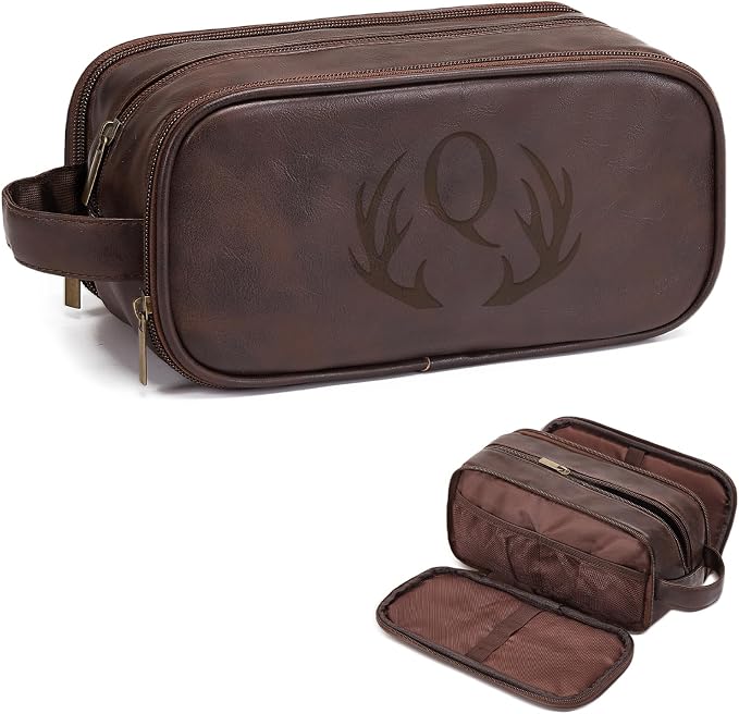 Janhavi Travel Essentials Toiletries Men, Personalized Initials & Wheat by Janhavi