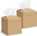 Aisoso 2 Pcs Square Cream Tissue Box Cover PU Leather Decorative Tissue by Aisoso