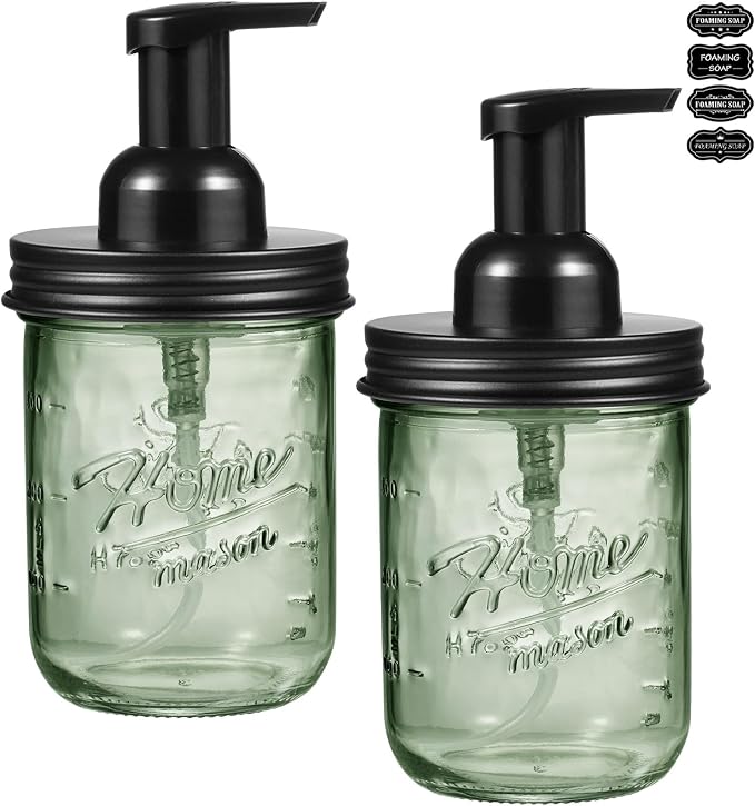SheeChung Mason Jar Foaming Soap Dispenser, Stainless Steel Lid, BPA Free Pump by SheeChung