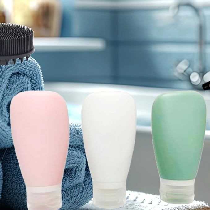 Travel Bottles for Toiletries, TSA Approved 3oz Leak Proof Silicone Refillable - Image 3