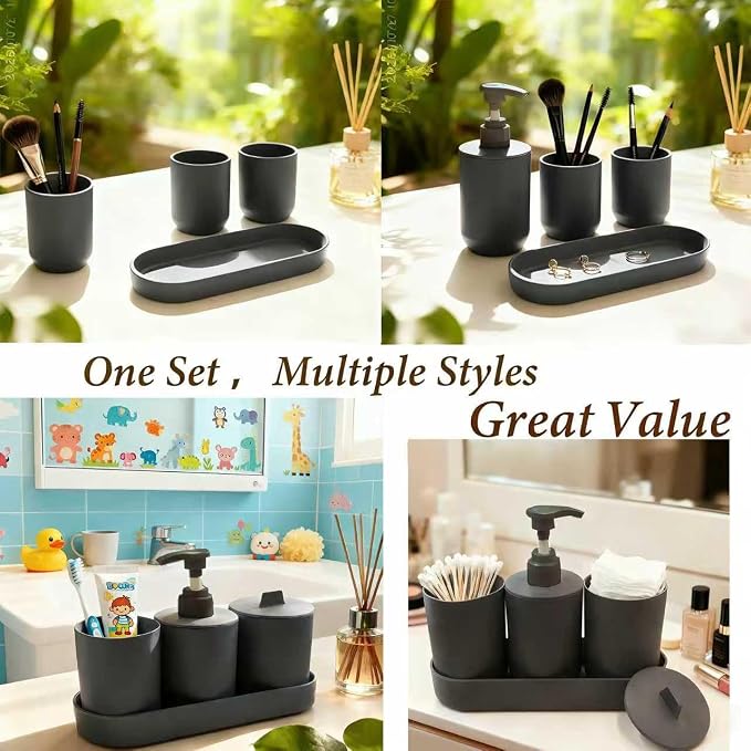 LGURT-4-piece Set of Bathroom Accessories, Plastic Bathroom Accessories - Image 6