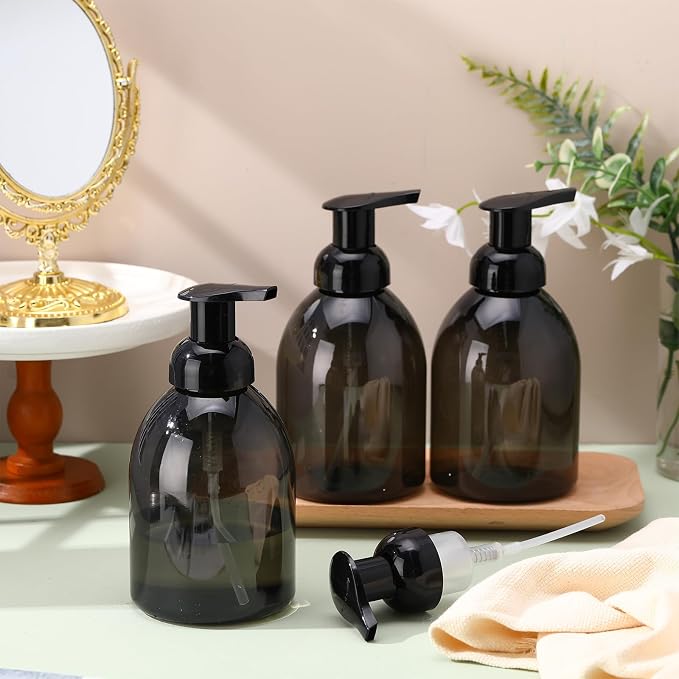 Uiifan 16 Pcs 17 oz Black Foaming Soap Dispenser Refillable Foam Pump Bottle - Image 6
