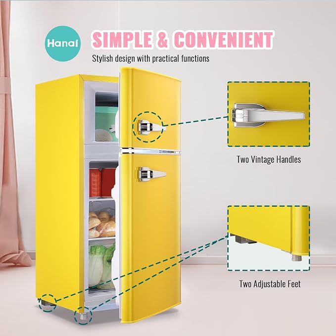 WANAI 3.5 Cu.ft Small Refrigerators Retro Mini Fridge - Image 6