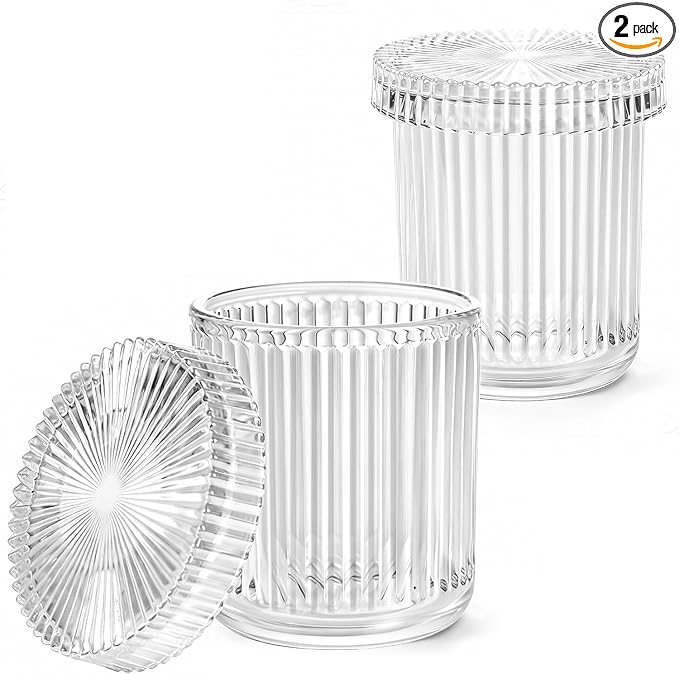 SheeChung 2-Pack Ribbed Glass Apothecary Jars by SheeChung