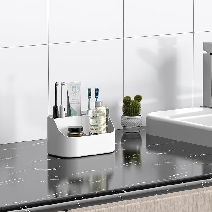 Countertop Toothbrush Holders for Bathrooms, Plastic Toothpaste and Electric - Image 5