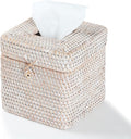 Rattan Square Tissue Box Cover, 5.7" x 5.7" x 5", Decorative Woven Facial by YANGQIHOME