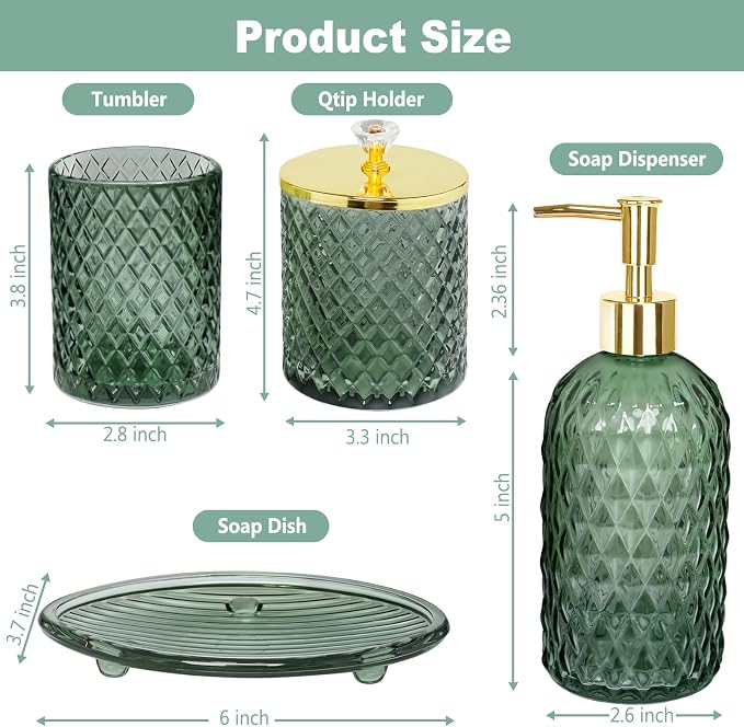 Bathroom Accessories Set, Toothbrush Holder, Qtip Holder, Soap Dish, Gift - Image 4