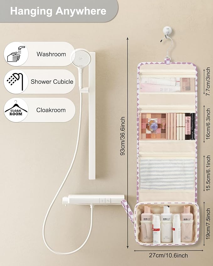 Relavel Hanging Toiletry Bag, Travel Toiletries Bag - Image 3