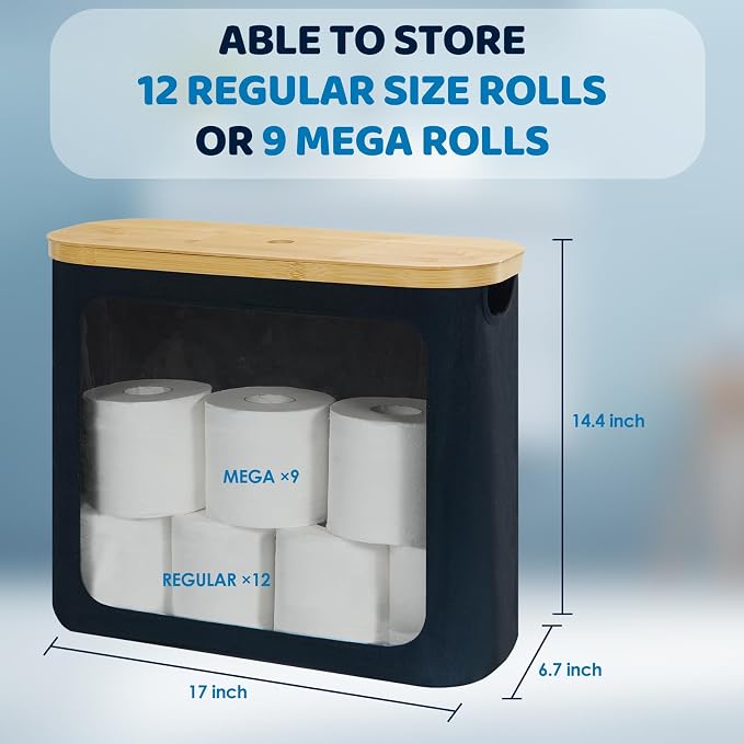 Toilet Paper Storage for 12 Rolls, Toilet Paper Basket - Image 5