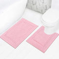 SHACOS 2 Pieces Pink Bathroom Rugs Set by SHACOS