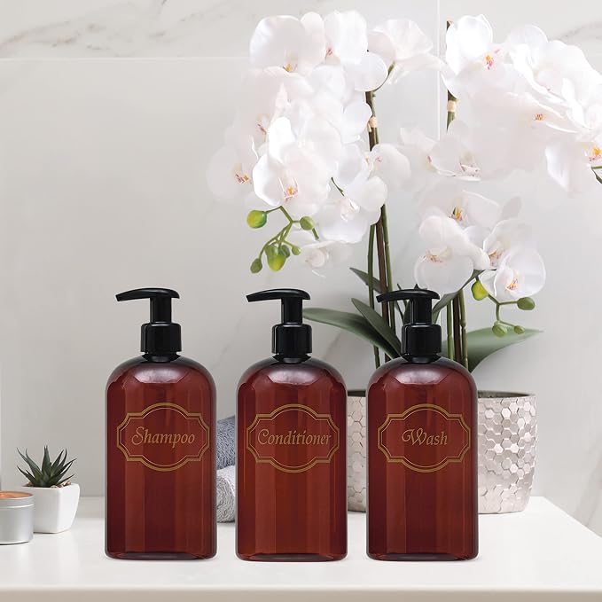 Bottiful Home-16 oz Shampoo, Conditioner, Wash Refillable Empty Plastic Pump - Image 3