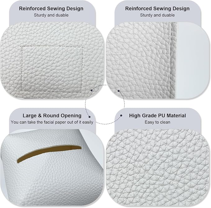 Tissue Box Cover 5X5X5'' PU Leather Tissue Holder Square Tissue Cube Box - Image 4
