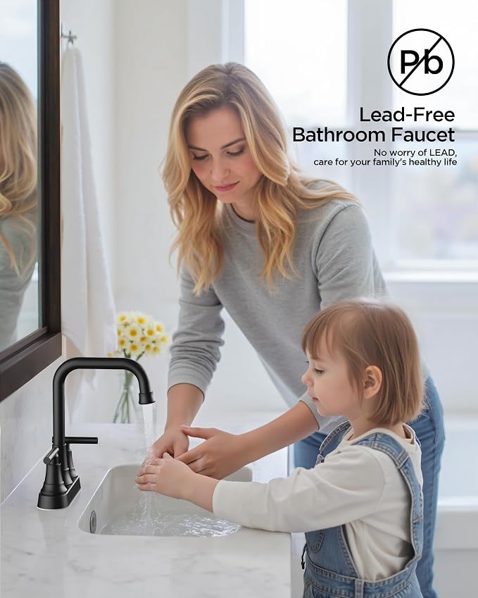 FORIOUS RV Bathroom Sink Faucet 2 or 3 Hole Matte Black, 4 Inch Cenerset - Image 6